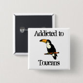 Badge Carré 5 Cm Toucans (Devant & derrière)