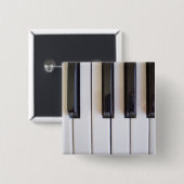 Badge Carré 5 Cm Touches de piano (Devant & derrière)