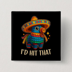 Badge Carré 5 Cm Touchez Pinata Cinco De Mayo