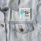 Badge Carré 5 Cm Toujours mon héros en mémoire maman - Cancer de l' (En situation)