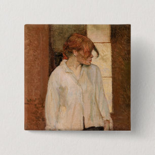 Badge Carré 5 Cm Toulouse-Lautrec - A Montrouge, Rosa La Rouge