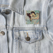 Badge Carré 5 Cm Toulouse-Lautrec - En Lit, Baiser (En situation)