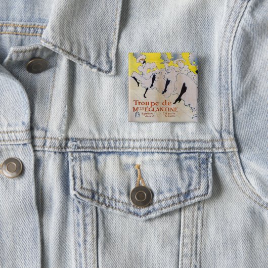Badge Carré 5 Cm Toulouse-Lautrec - Troupe de Mlle Eglantine (En situation)