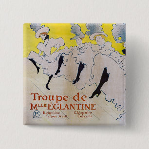 Badge Carré 5 Cm Toulouse-Lautrec - Troupe de Mlle Eglantine