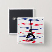 Badge Carré 5 Cm Tour Eiffel (Devant & derrière)