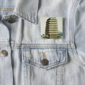 Badge Carré 5 Cm Tour mobile avec des galeries externes et un (En situation)