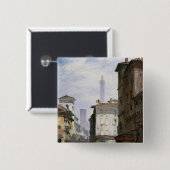 Badge Carré 5 Cm Tour penchée, Bologna (Devant & derrière)