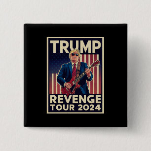 Badge Carré 5 Cm Tournée de vengeance de Trump 2024 Élection politi