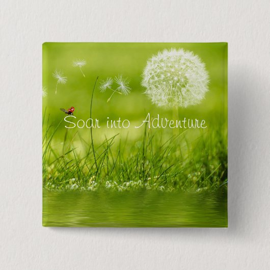 Badge Carré 5 Cm Tourner vers l'aventure (Devant)