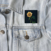 Badge Carré 5 Cm Tournesol (En situation)