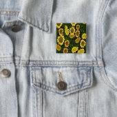 Badge Carré 5 Cm Tournesol (En situation)