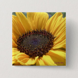 Badge Carré 5 Cm Tournesol Sun-Embrassé