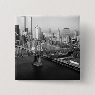 Badge Carré 5 Cm Tours jumelles : 1991