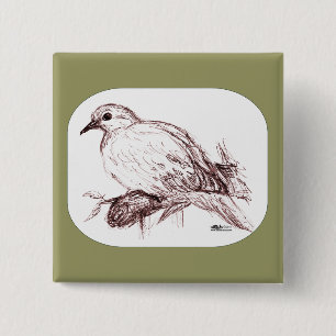 Badge Carré 5 Cm Tourterelle triste bébé