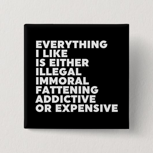 Badge Carré 5 Cm Tout ce que j'aime (Devant)