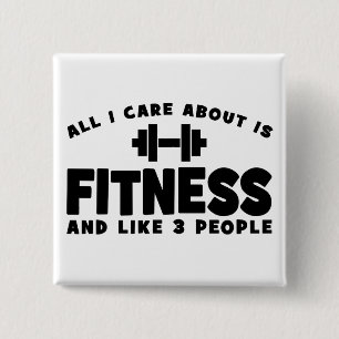 Badge Carré 5 Cm Tout Ce Qui M'Intéresse, C'Est La Fitness - Drôle