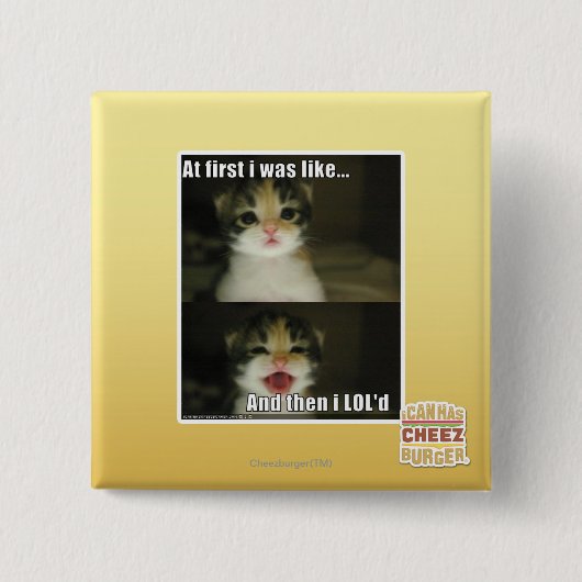 Badge Carré 5 Cm Tout d'abord moi étais comme (Devant)