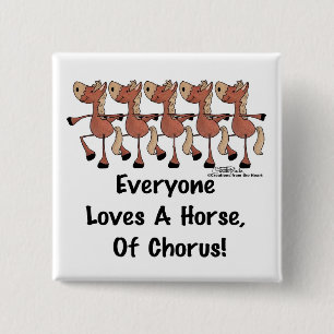 Badge Carré 5 Cm Tout le monde aime un cheval de choeur