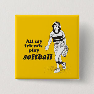 Badge Carré 5 Cm Tout mon base-ball de jeu d'amis