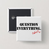 Badge Carré 5 Cm Tout remettre en question (Devant & derrière)