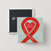 Badge Carré 5 Cm Toxicité pour l'alcool Épingle à ruban de sensibil (Devant & derrière)
