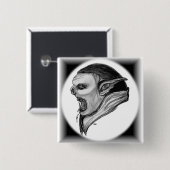 Badge Carré 5 Cm Tracer le design noir et blanc (Devant & derrière)