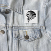 Badge Carré 5 Cm Tracer le design noir et blanc (En situation)