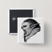 Badge Carré 5 Cm Tracer le design noir et blanc (Devant & derrière)