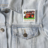 Badge Carré 5 Cm TRACTEURS vintages (En situation)