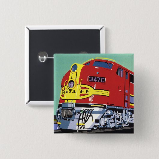 Badge Carré 5 Cm Train (Devant & derrière)
