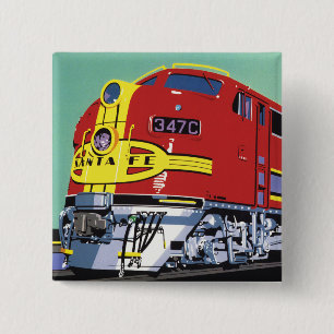Badge Carré 5 Cm Train