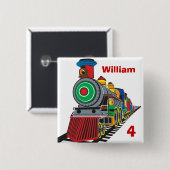 Badge Carré 5 Cm Train de Choo Choo (Devant & derrière)