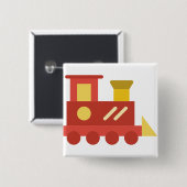 Badge Carré 5 Cm train de jouets (Devant & derrière)