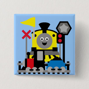 Badge Carré 5 Cm Train de sourire