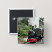 BADGE CARRÉ 5 CM TRAINS À VAPEUR (Devant & derrière)