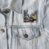 BADGE CARRÉ 5 CM TRAINS À VAPEUR (En situation)