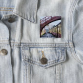 BADGE CARRÉ 5 CM TRAINS À VAPEUR (En situation)