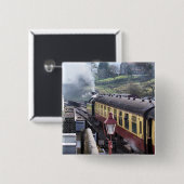 BADGE CARRÉ 5 CM TRAINS DE VAPEUR (Devant & derrière)