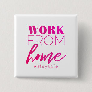 Badge Carré 5 Cm Travail à domicile