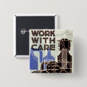 Badge Carré 5 Cm Travail avec soin (Devant & derrière)