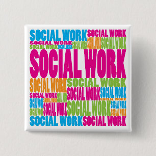 Badge Carré 5 Cm Travail social coloré
