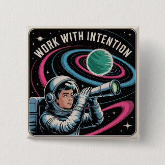 Badge Carré 5 Cm Travailler avec Intention