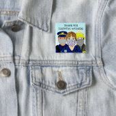 Badge Carré 5 Cm Travailleurs Mercis essentiels (En situation)