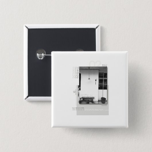 Badge Carré 5 Cm travelog_2 (Devant & derrière)