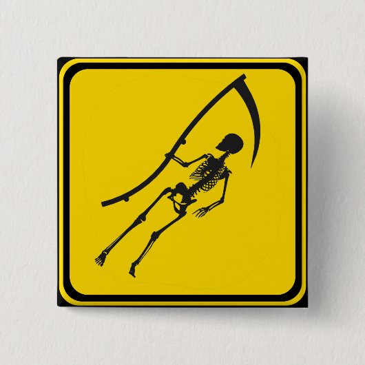 Badge Carré 5 Cm Traversée de faucheuses ! (Devant)