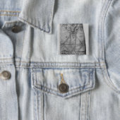 Badge Carré 5 Cm Trebuchet, machine pour jeter des flèches (En situation)