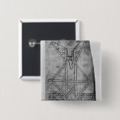 Badge Carré 5 Cm Trebuchet, machine pour jeter des flèches (Devant & derrière)