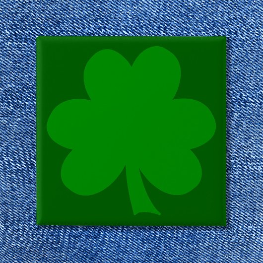 Badge Carré 5 Cm Trèfle vert