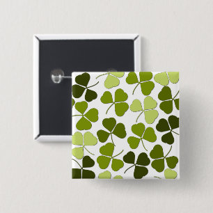 Badge Carré 5 Cm Trèfle vert dans une variété de nuances