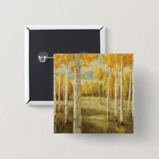 Badge Carré 5 Cm Trembles en automne (Devant & derrière)